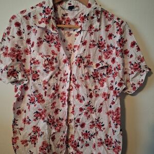 Karen Scott Red Floral Men's Casual Shirt